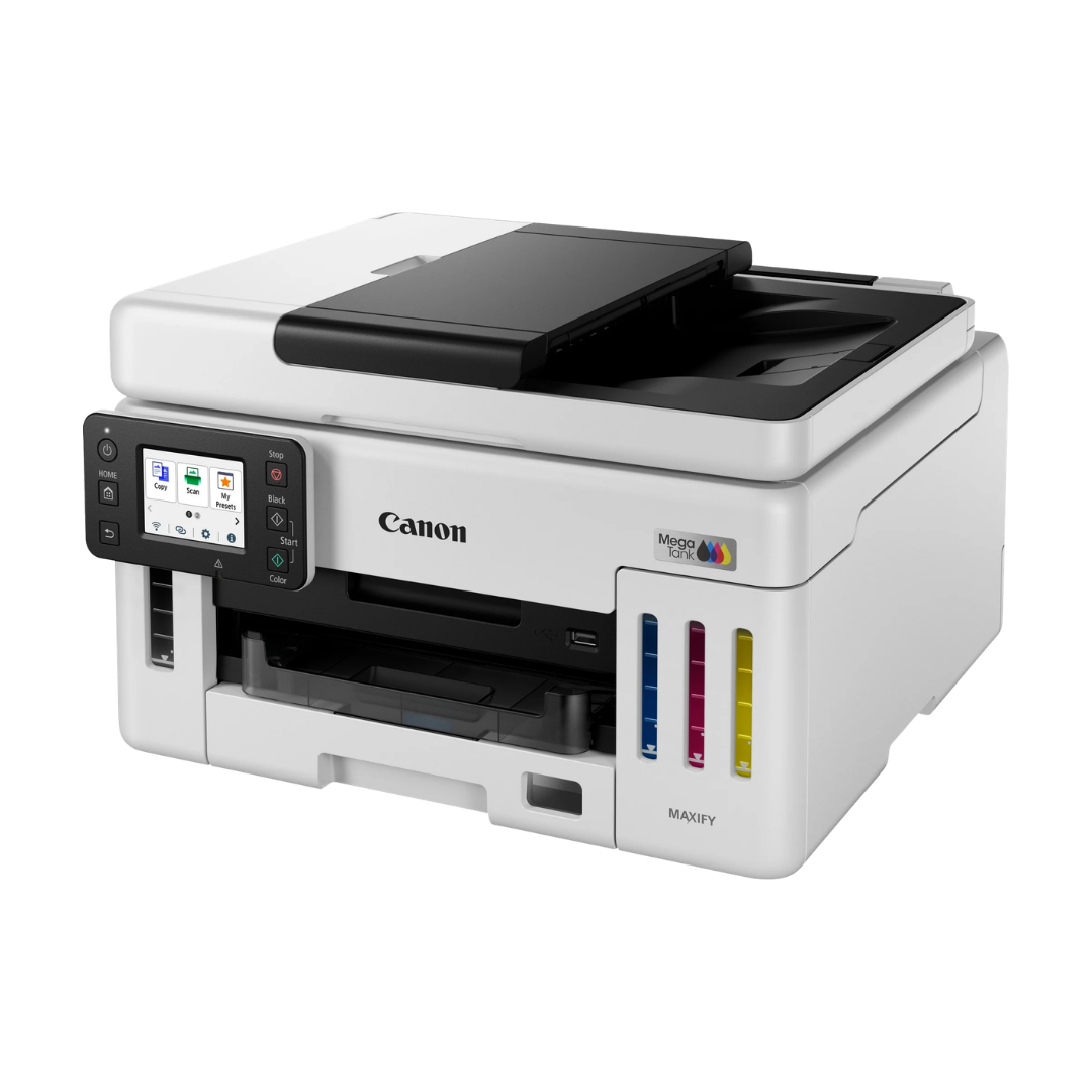 CANON Ink Tank GX6140 EUM/EMB Couleur MFP 4en1 A4 Reseau Wfi ADF R/V intf USB 24PPM Noir 15,5PPM 12M